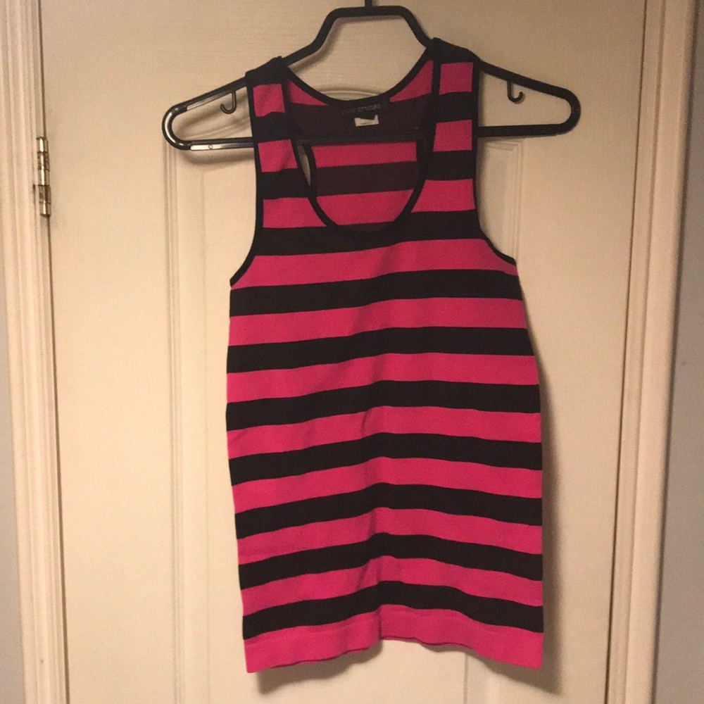 Candy Couture Women’s Tank Top Striped Pink/Black